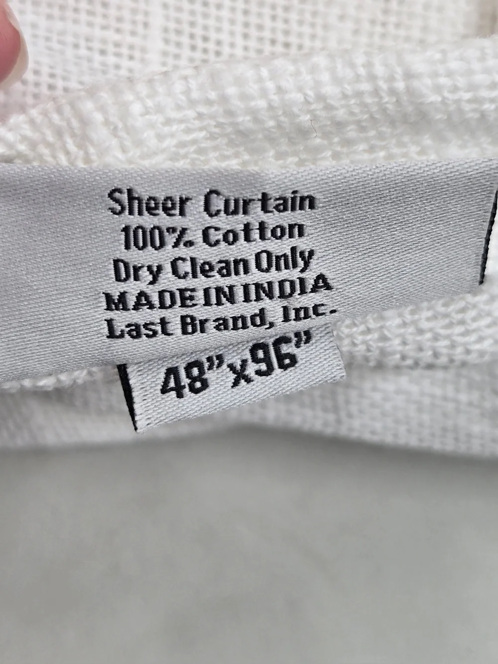 NWT QUINCE Set Of 4 48x96 Cotton Sheer Curtains White 0763